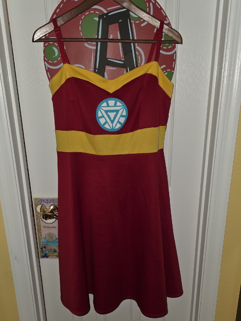 Torrid/Marvel Iron Man Red and Yellow Superhero Style Fit-and-Flare Dress